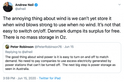 Andrew Neil tweet on energy storage
