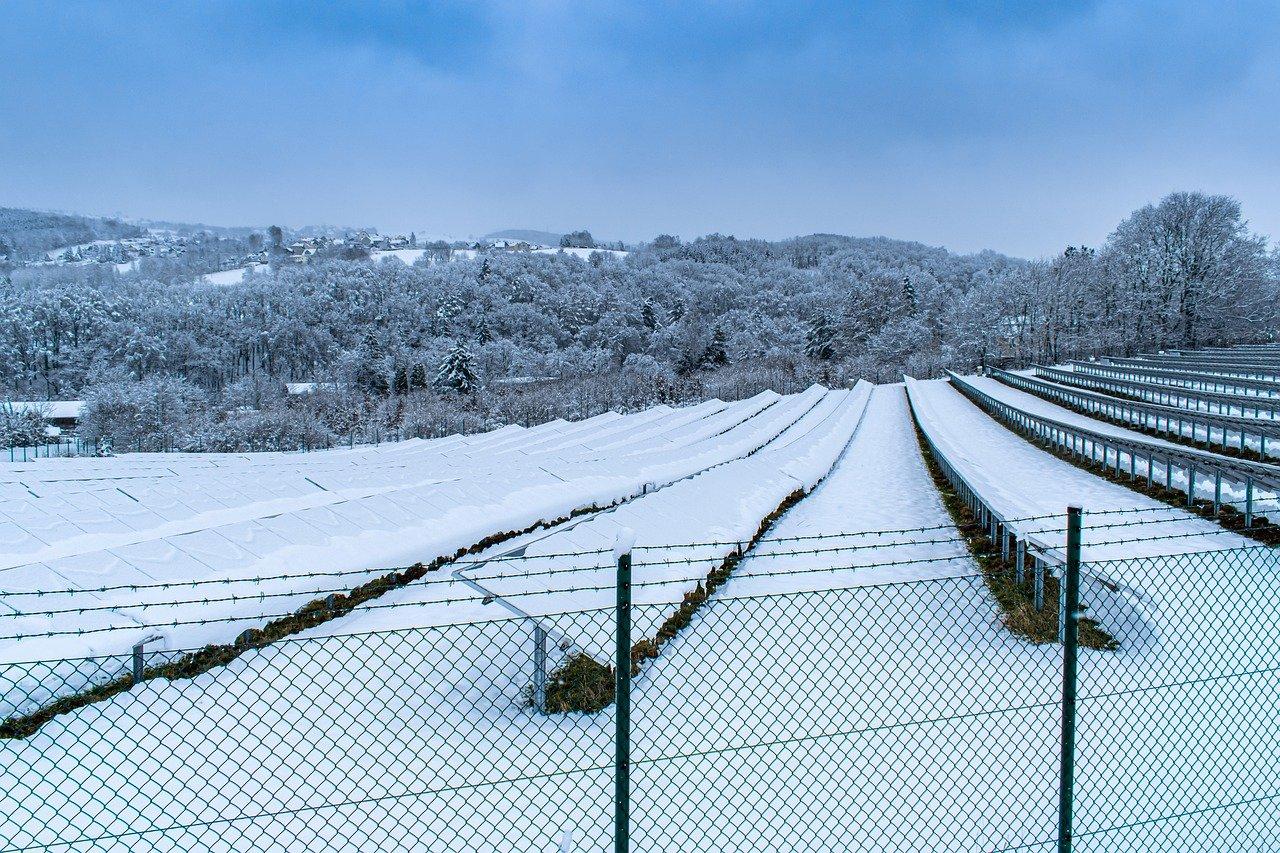 Snowy solar panels