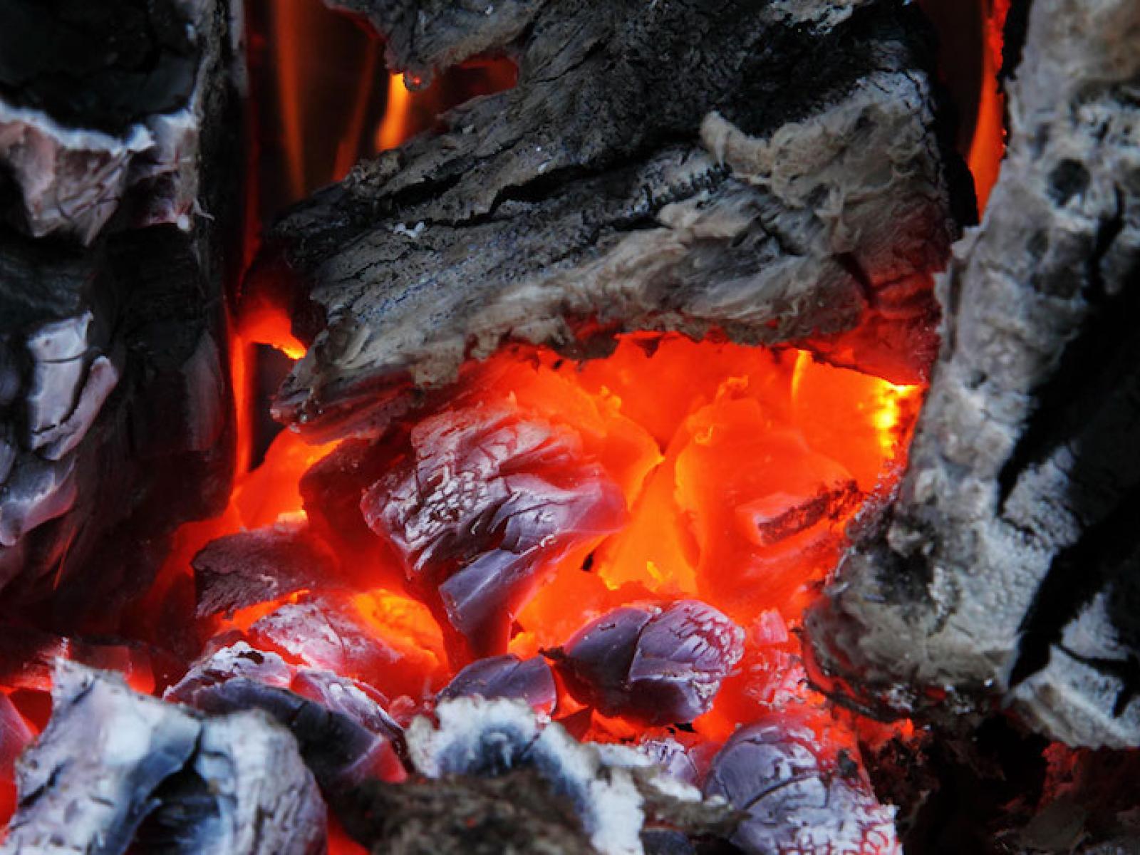 Burning coal Burning coal